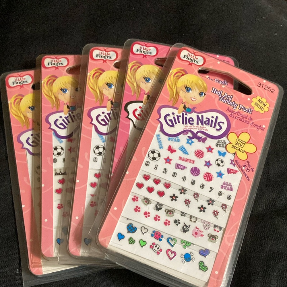 Lot of 5 Little Fing’rs Girlie Nails Nail Art Variety Packs